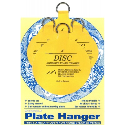 Original Invisible Disc Adhesive Plate Hangers Set of 2x3" and 2x4" 609722691734  121235577748